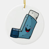 Asthma Inhaler happy cartoon Keramisch Ornament (Voorkant)