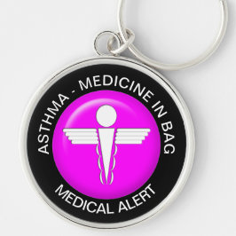 ASTHMA - MEDICINE Medical Alert - Button Sleutelha Sleutelhanger