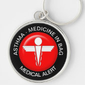 ASTHMA - MEDICINE Medical Alert - Button Sleutelha Sleutelhanger (Voorkant)
