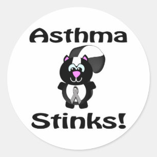 Asthma Stinks Skunk Awareness Design Ronde Sticker