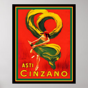 Asti Cinzano door Cappiello 16 x 20 Poster
