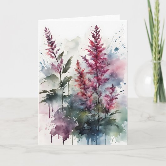 Astilbe - Aquarel bloemen Kaart (Voorkant)