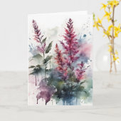 Astilbe - Aquarel bloemen Kaart (Gele Bloem)