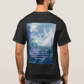 Astilbe Blue Mist Romeinen 8:28 T-shirt (Achterkant)