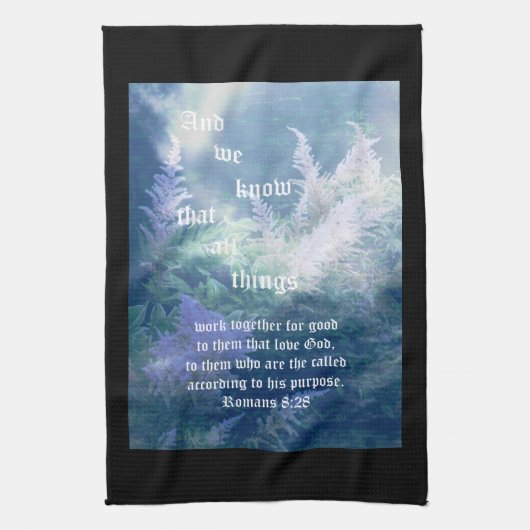 Astilbe Blue Mist Romeinen 8:28 Theedoek (Verticaal)