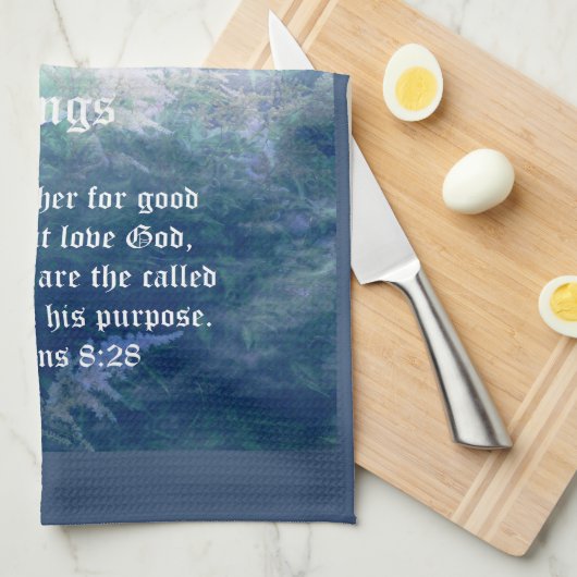 Astilbe Blue Mist Romeinen 8:28 Theedoek (Quarter Fold)