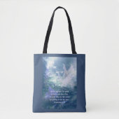 Astilbe Blue Mist Romeinen 8:28 Tote Bag (Voorkant)