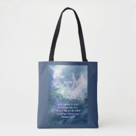 Astilbe Blue Mist Romeinen 8:28 Tote Bag