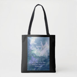 Astilbe Blue Mist Romeinen 8:28 Tote Bag