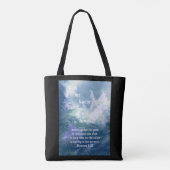 Astilbe Blue Mist Romeinen 8:28 Tote Bag (Achterkant)