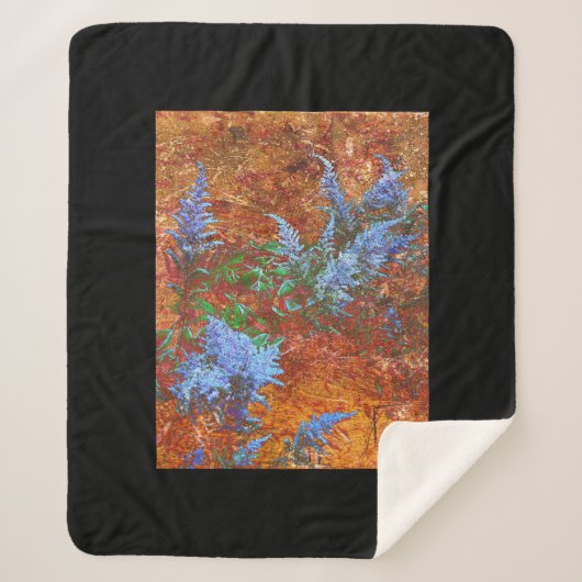 Astilbe Dusty Blue aan boord Sherpa Deken (Voorkant)