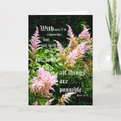 Astilbe met Mark 10:27 Bedankkaart (Voorkant)