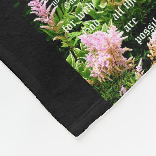 Astilbe met Mark 10:27 Fleece Deken (Hoek)