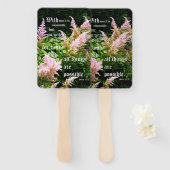 Astilbe met Mark 10:27 Handwaaier (Voorkant en achterkant)