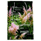 Astilbe met Mark 10:27 Medium Cadeauzakje (Voorkant)
