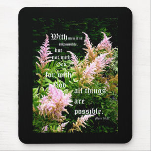 Astilbe met Mark 10:27 Muismat