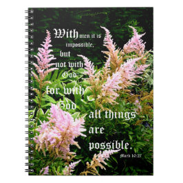 Astilbe met Mark 10:27 Notitieboek