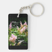 Astilbe met Mark 10:27 Sleutelhanger (achterkant)