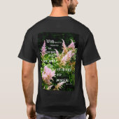 Astilbe met Mark 10:27 T-shirt (Achterkant)
