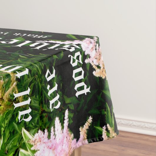 Astilbe met Mark 10:27 Tafelkleed (Voorbeeld)
