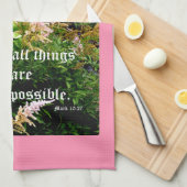 Astilbe met Mark 10:27 Theedoek (Quarter Fold)