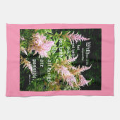 Astilbe met Mark 10:27 Theedoek (Horizontaal)
