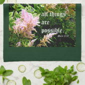Astilbe met Mark 10:27 Theedoek (Gevouwen)