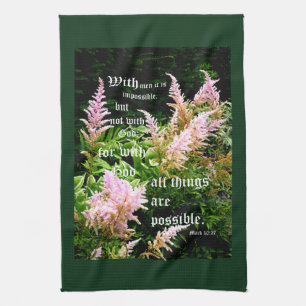 Astilbe met Mark 10:27 Theedoek