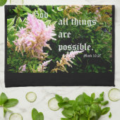 Astilbe met Mark 10:27 Theedoek (Gevouwen)