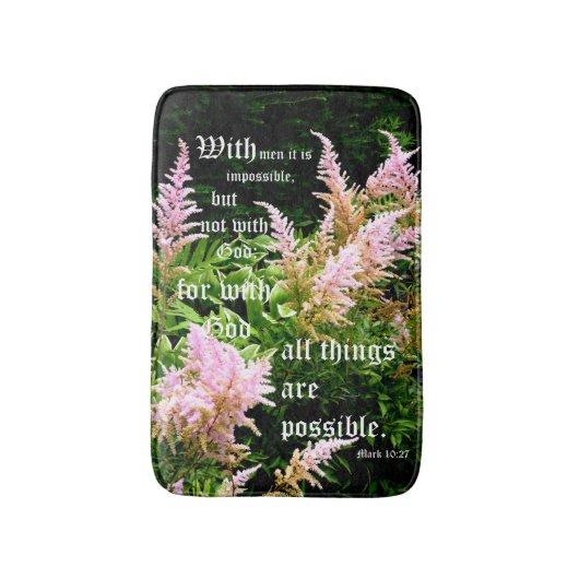 Astilbe met Markus 10:27 Badmat (Voorkant Verticaal)