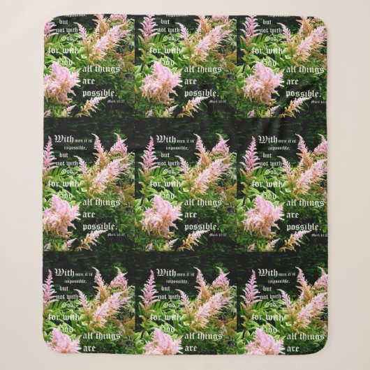Astilbe met Markus 10:27 Sherpa Deken (Voorkant)