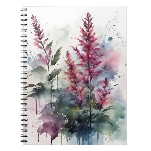 Astilbe - Waterverf bloemen Notitieboek (Voorkant)