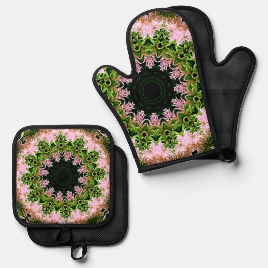 Astilbe Wreath Ovenwant & Pannenlap Set (Voorkant / Achterkant)