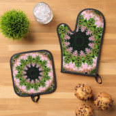 Astilbe Wreath Ovenwant & Pannenlap Set (Top down)