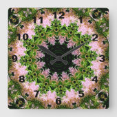 Astilbe Wreath Vierkante Klok (Voorkant)