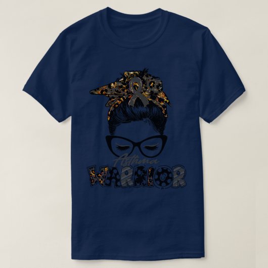 Astma Bewustzijn Warrior Vrouwen Glas Messy Bun Le T-shirt (Design voorkant)