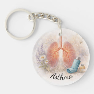 Astma-bewustzijnsleutelhanger   Botanische longkun Sleutelhanger