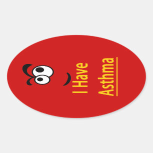 Astma waarschuwt de kindersticker ovale sticker