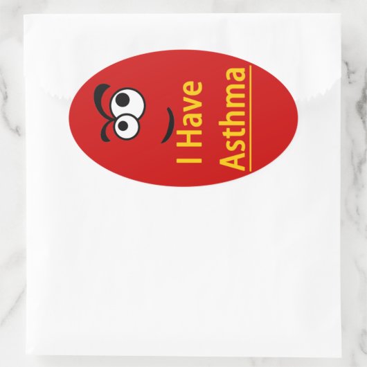 Astmaalarm bij sticker van kinderen (Tas)
