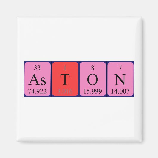 Aston Periodieke naam magnet (Voorkant)