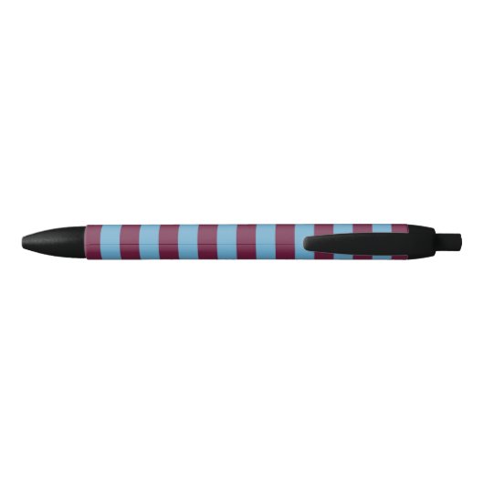 Aston Villa stripes football club kleuren premier  Zwarte Inkt Pen (Achterkant)