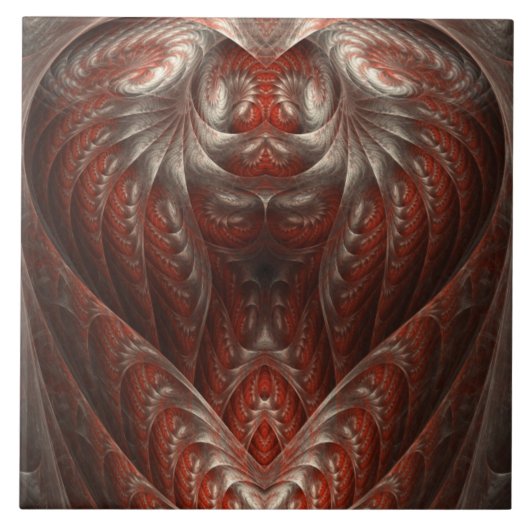 Astonish Me Red Abstract Heart Design keramische t Tegeltje (Voorkant)