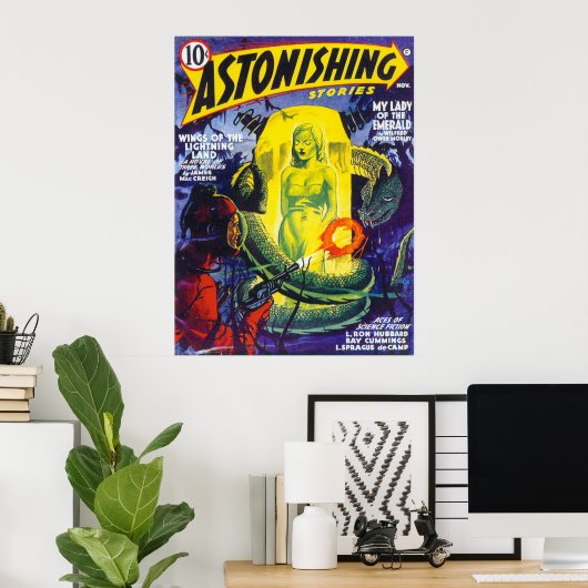 ASTONISHING STORIES  Pulp Magazine Hoesje Poster (Thuiskantoor)