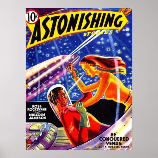 ASTONISHING STORIES  Pulp Magazine Hoesje Poster (Voorkant)