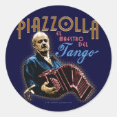Astor Piazzolla Ronde Sticker (Voorkant)