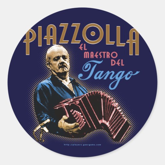 Astor Piazzolla Ronde Sticker (Voorkant)