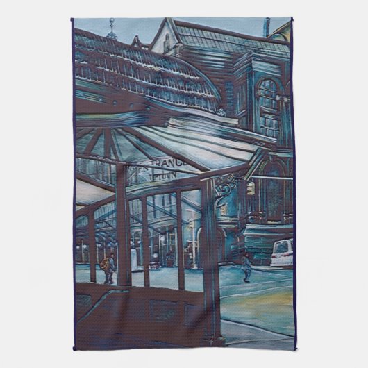 Astor Place Aborigines, NYC Theedoek (Verticaal)