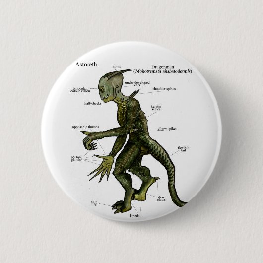 Astoreth: Dragonman Ronde Button 5,7 Cm (Voorkant)