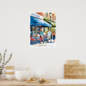 Astoria Cafe Schaken Waterverf Poster (Keuken)