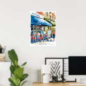 Astoria Cafe Schaken Waterverf Poster (Thuiskantoor)